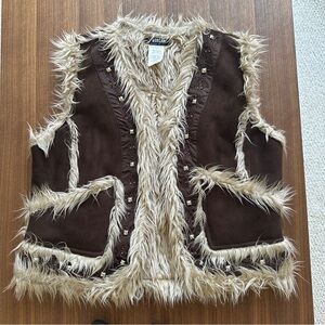 Morgan de Toi - Brown Vest with Faux Fur